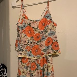 Flower print romper.